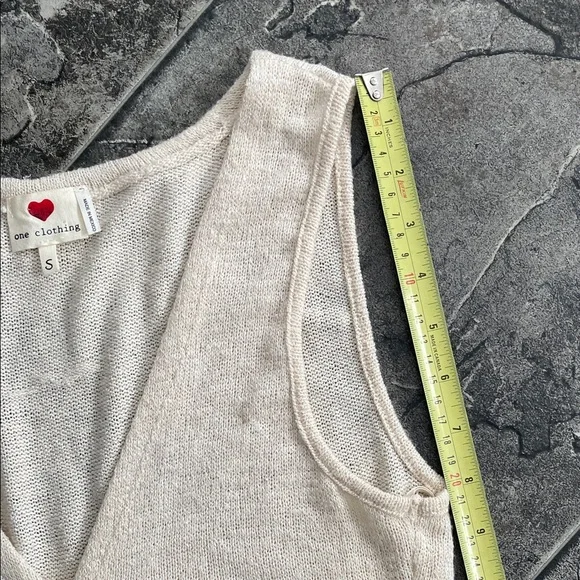 ONE CLOTHING Sleeveless Crochet Cream Knit Maxi Duster Button Resortwear Sweater - Picture 12 of 13